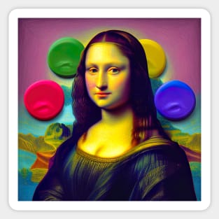 Colorful Mona Lisa Drawing Painting Sticker